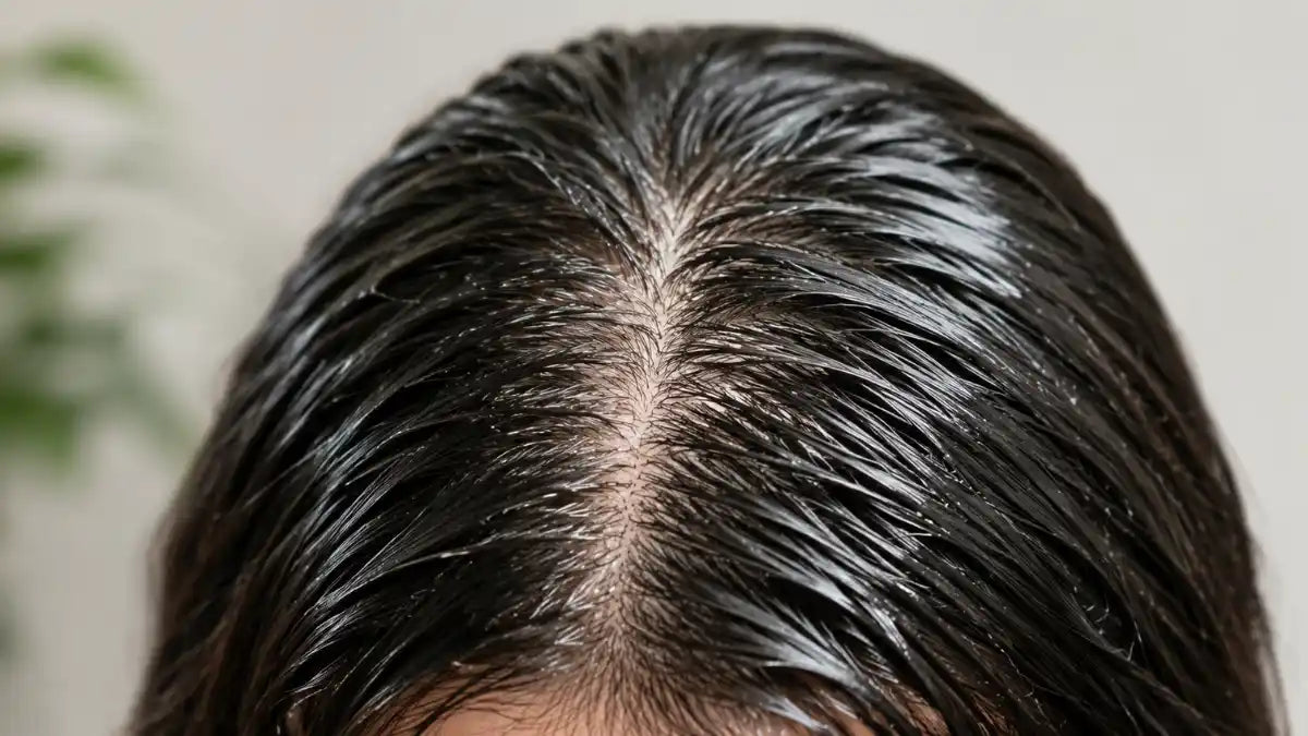 Healthy scalp showing proper Oily Scalp Care with clean hair and balanced natural oils.