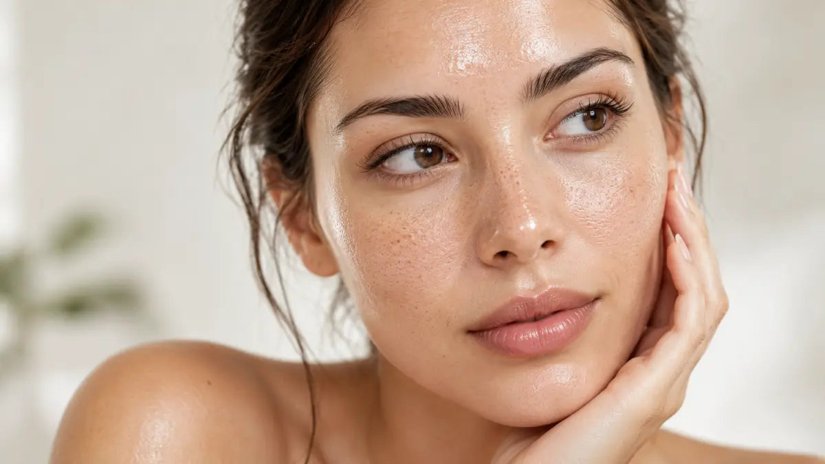 Woman caring for Oily Skin And Pores with gentle cleansing and lightweight skincare to reduce shine and visible buildup.