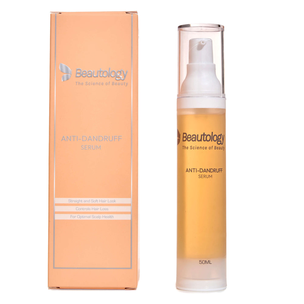Beautology Anti-Dandruff Serum bottle for soothing scalp irritation and flakes
