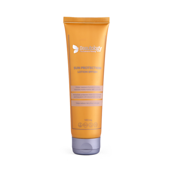 Beautology Sunscreen Lotion SPF 50+ bottle for lightweight face protection