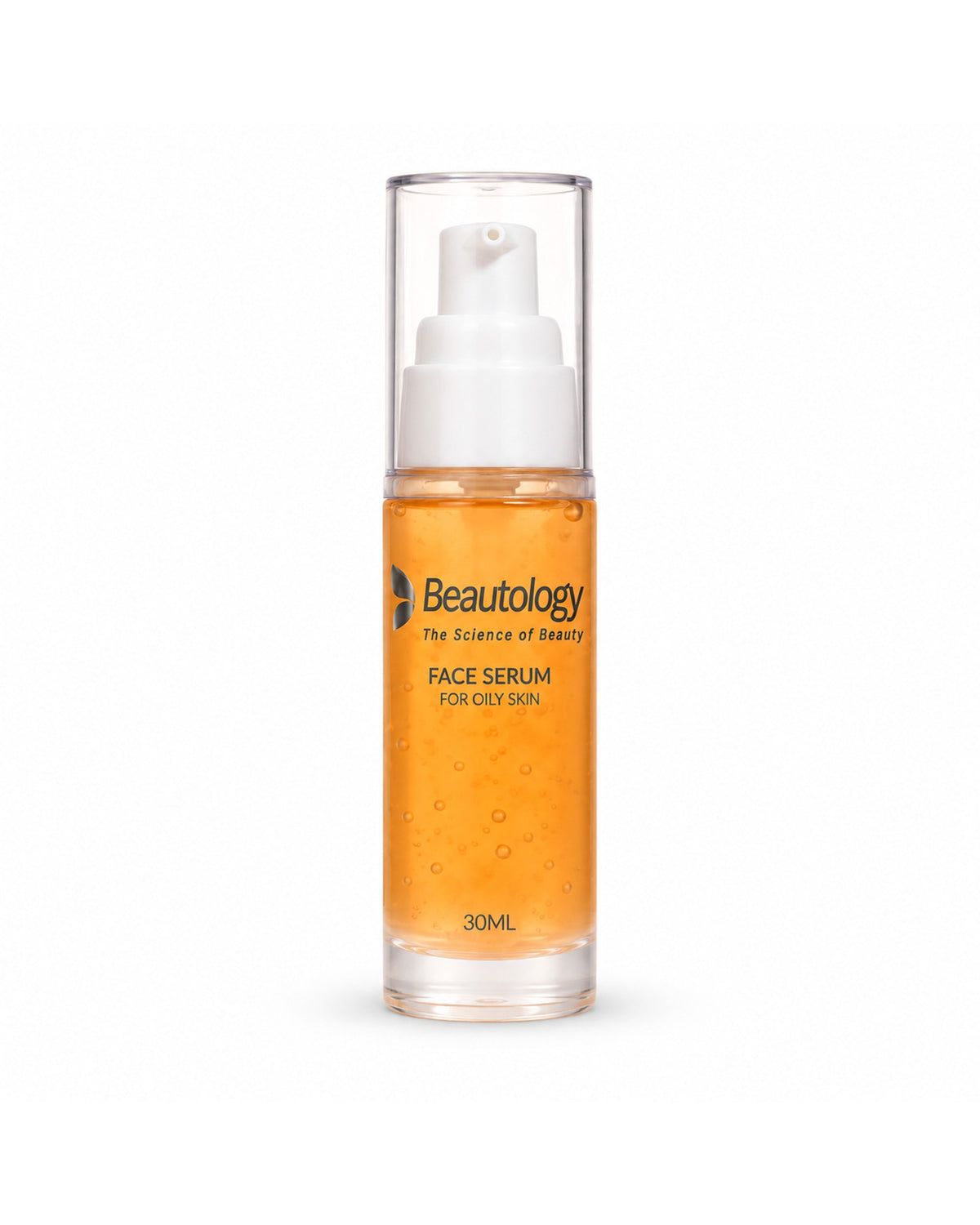 Beautology Face Serum for Oily Skin, 30ml pump bottle, on a plain white background